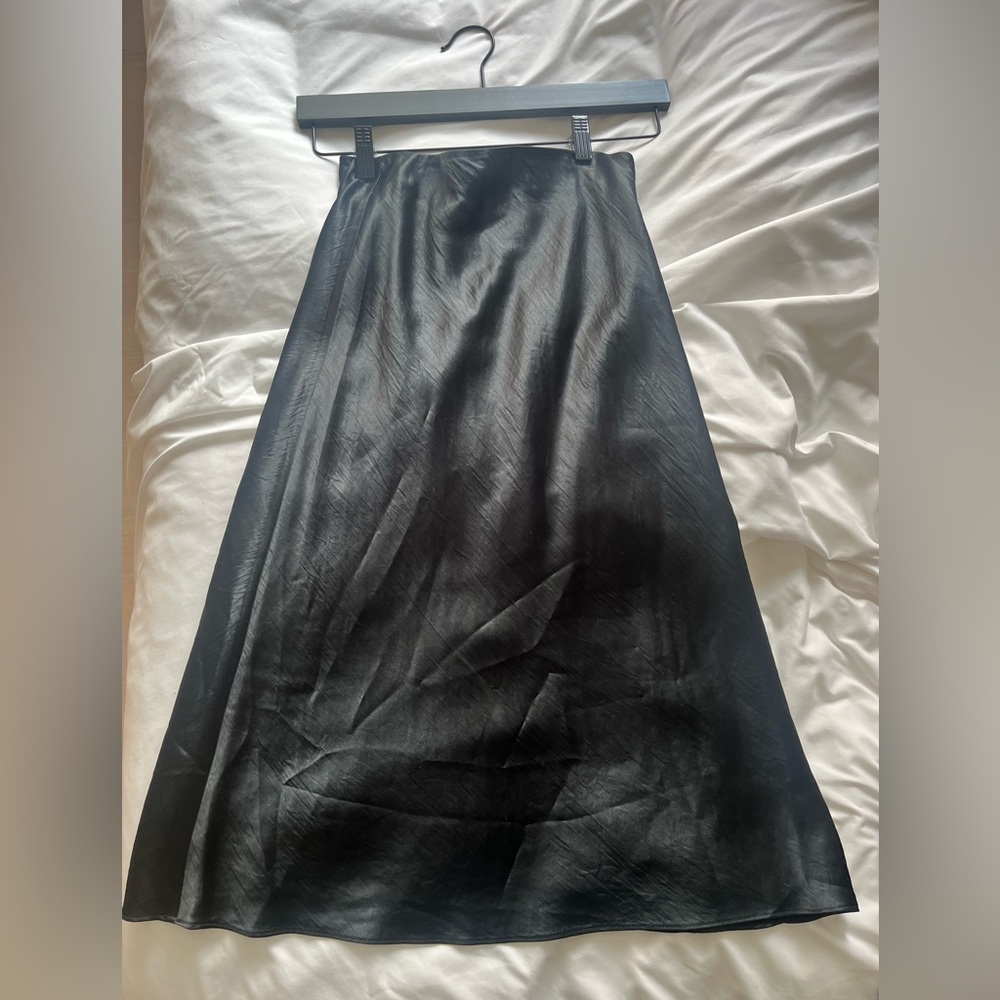 Aritzia silk midi skirt